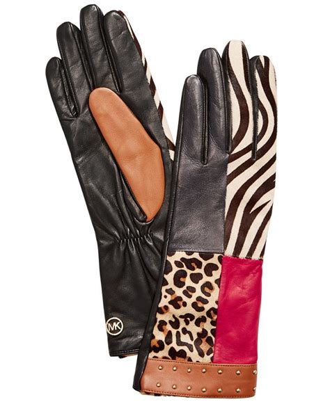 michael michael kors haircalf patchwork leather gloves|Michael Michael Kors Haircalf Patchwork Leather Gloves .